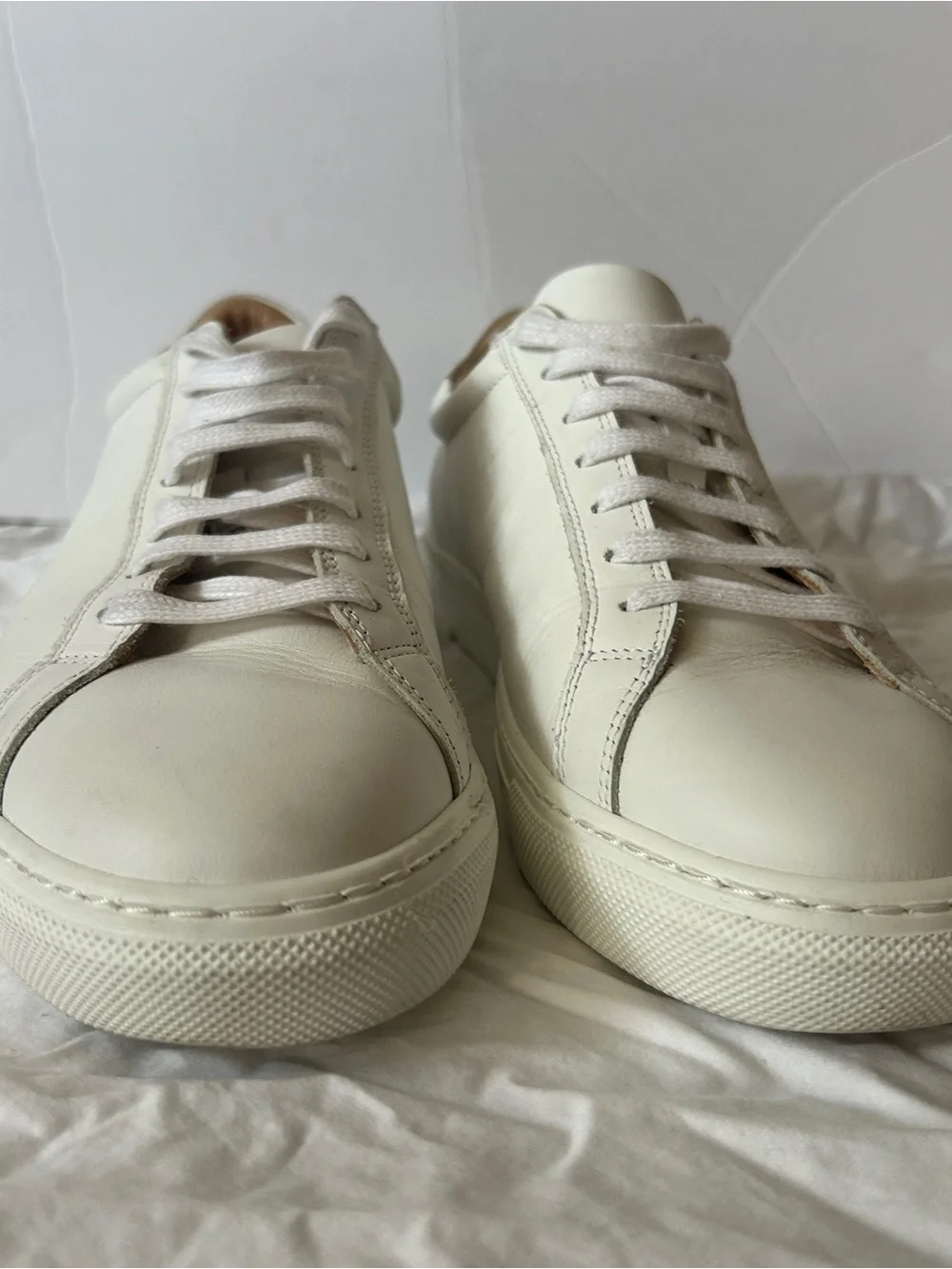 Suitsupply FW1480 Men's 10 US White Leather Low Top Casual Sneakers Shoes